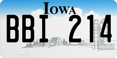 IA license plate BBI214