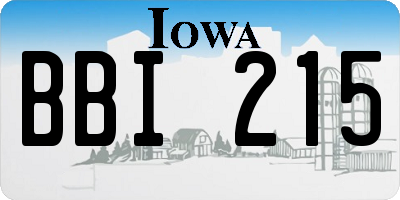 IA license plate BBI215