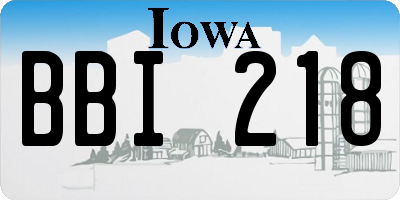 IA license plate BBI218