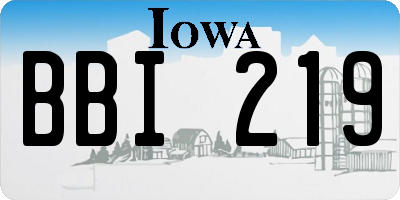 IA license plate BBI219