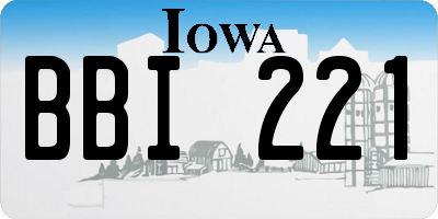 IA license plate BBI221
