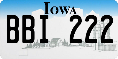IA license plate BBI222