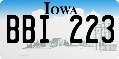 IA license plate BBI223