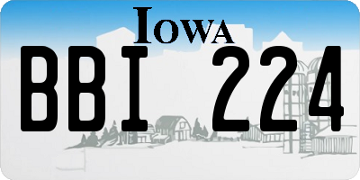 IA license plate BBI224