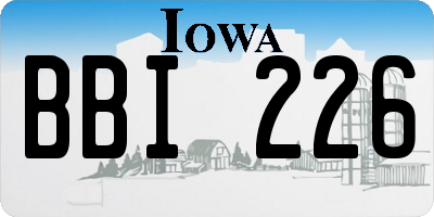 IA license plate BBI226