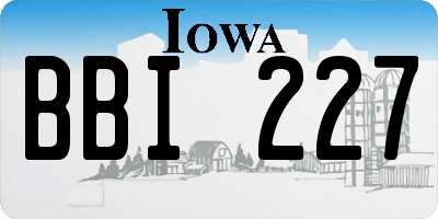 IA license plate BBI227