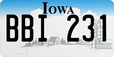 IA license plate BBI231