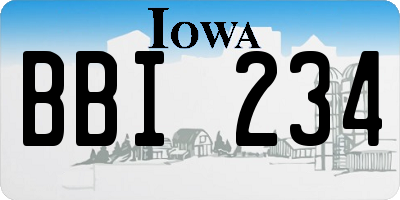 IA license plate BBI234