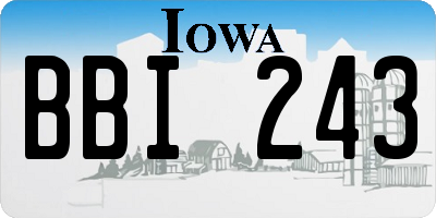 IA license plate BBI243