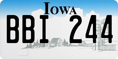 IA license plate BBI244