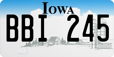 IA license plate BBI245