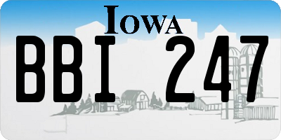 IA license plate BBI247