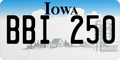 IA license plate BBI250