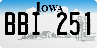 IA license plate BBI251