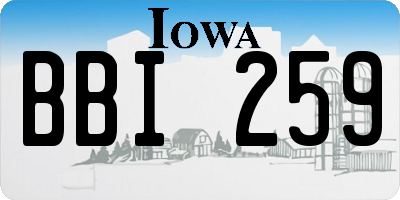IA license plate BBI259