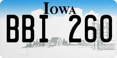 IA license plate BBI260