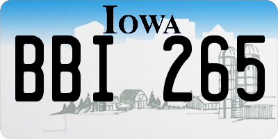 IA license plate BBI265
