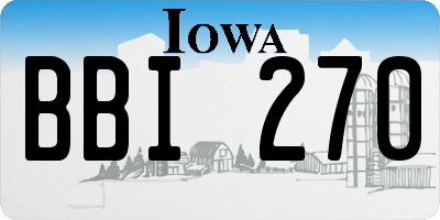 IA license plate BBI270