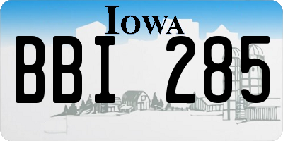 IA license plate BBI285