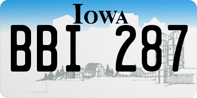 IA license plate BBI287