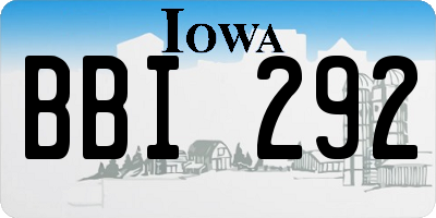 IA license plate BBI292