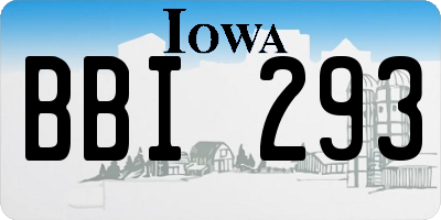 IA license plate BBI293