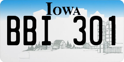 IA license plate BBI301