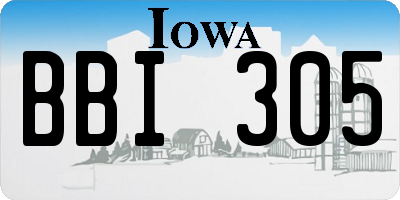 IA license plate BBI305