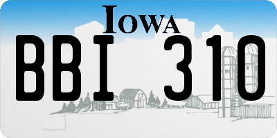 IA license plate BBI310