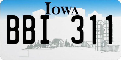 IA license plate BBI311