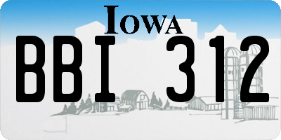 IA license plate BBI312