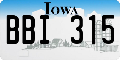 IA license plate BBI315
