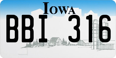 IA license plate BBI316