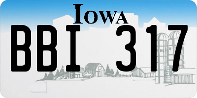 IA license plate BBI317