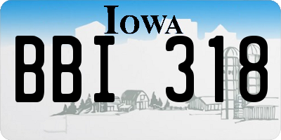IA license plate BBI318