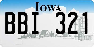 IA license plate BBI321
