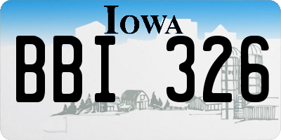 IA license plate BBI326