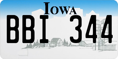 IA license plate BBI344