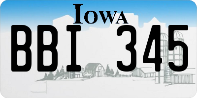IA license plate BBI345