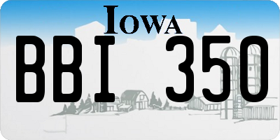 IA license plate BBI350