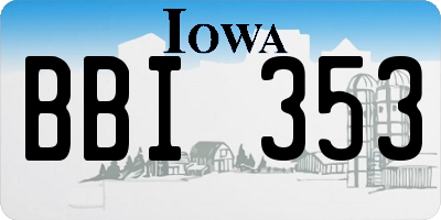 IA license plate BBI353