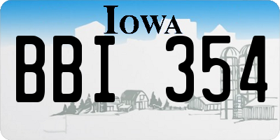 IA license plate BBI354