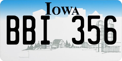 IA license plate BBI356