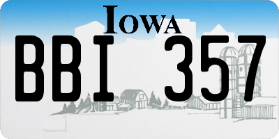 IA license plate BBI357