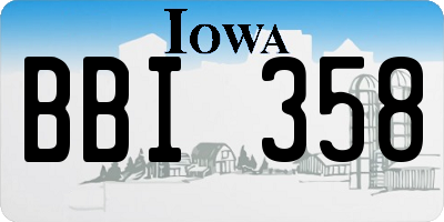 IA license plate BBI358