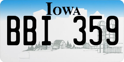 IA license plate BBI359
