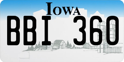 IA license plate BBI360