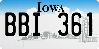 IA license plate BBI361