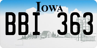 IA license plate BBI363