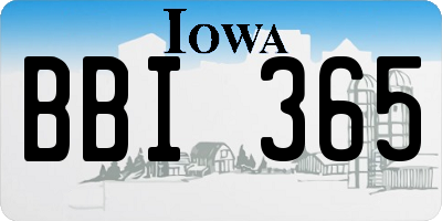 IA license plate BBI365